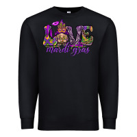 Black Love Mardi Gras with gnome Premium Sweatshirt - HowdyJamesFarm