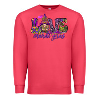 Cardinal Love Mardi Gras with gnome Premium Sweatshirt - HowdyJamesFarm