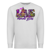 Dove Grey Love Mardi Gras with gnome Premium Sweatshirt - HowdyJamesFarm
