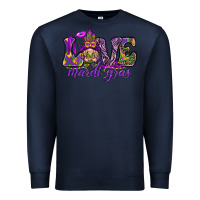 Navy Love Mardi Gras with gnome Premium Sweatshirt - HowdyJamesFarm