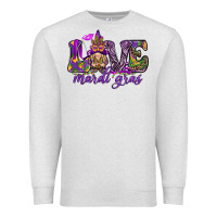 Oatmeal Heather Love Mardi Gras with gnome Premium Sweatshirt - HowdyJamesFarm