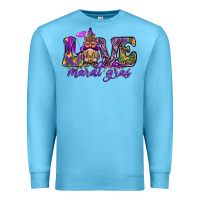Ocean Blue Love Mardi Gras with gnome Premium Sweatshirt - HowdyJamesFarm