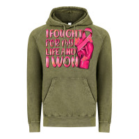 Vintage Olive i fought for my life and i won Vintage Hoodie - NancyCooperArtShop