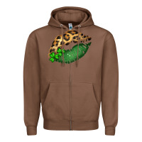 Chestnut St. Patricks Day Leopard Lips Zipper Hoodie - Bettercallsaul