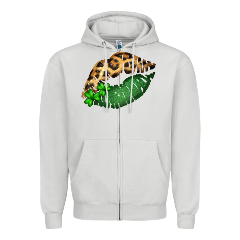 St. Patricks Day Leopard Lips Zipper Hoodie by Bettercallsaul | Teevron