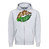 Heather Grey St. Patricks Day Leopard Lips Zipper Hoodie - Bettercallsaul