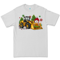 Dove Grey christmas bulldozer snowman Premium Tee - JahusDesignShop