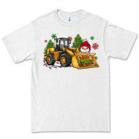 White christmas bulldozer snowman Premium Tee - JahusDesignShop