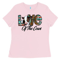 Bubblegum Pink love of the cows Ladies Tee - CowhideDigitalArt