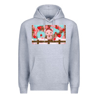 Heather Grey cute pig Premium Hoodie - TumblerDesignByShophia