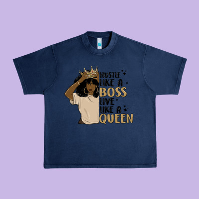 Hustle Like A Boss Live Like A Queen Urban Heavy Tee Designed By Maliassmallbusiness