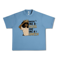 Pebble Blue hustle like a boss live like a queen Urban Heavy Tee - MaliasSmallBusiness