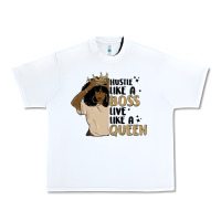 White hustle like a boss live like a queen Urban Heavy Tee - MaliasSmallBusiness