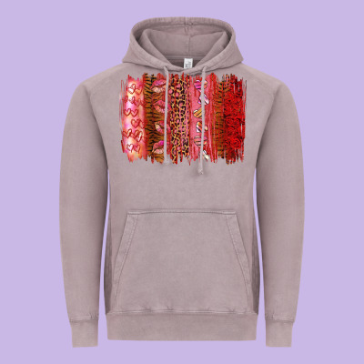 Valentine's Day Brushstrokes Vintage Hoodie Designed By Ranaportraitstore