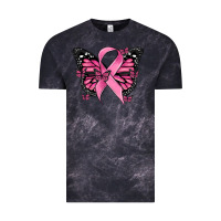 Cloud Black breast cancer ribbon  butterfly Vintage Tee - MaliasSmallBusiness