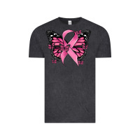 Vintage Black breast cancer ribbon  butterfly Vintage Tee - MaliasSmallBusiness