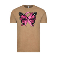 Vintage Coffee breast cancer ribbon  butterfly Vintage Tee - MaliasSmallBusiness