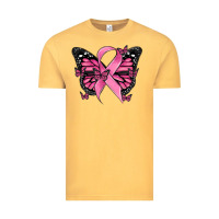 Vintage Mustard breast cancer ribbon  butterfly Vintage Tee - MaliasSmallBusiness