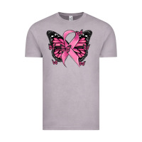 Vintage Zinc breast cancer ribbon  butterfly Vintage Tee - MaliasSmallBusiness