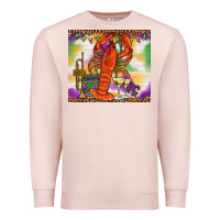 Pale Pink Mardi Gras Crawfish Tumbler Premium Sweatshirt - HowdyJamesFarm