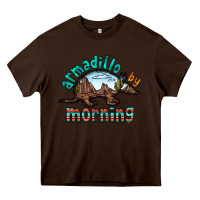 Chocolate Brown armadillo by morning Heavy Core Tee - RacoonDesign