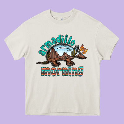 Armadillo By Morning Heavy Core Tee Designed By Racoondesign