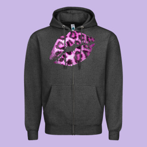 Pink Leopard Lips Zipper Hoodie Designed By Bettercallsaul