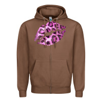 Chestnut Pink Leopard Lips Zipper Hoodie - Bettercallsaul