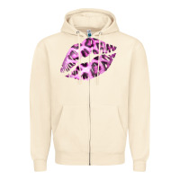 Sandshell Pink Leopard Lips Zipper Hoodie - Bettercallsaul