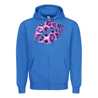 True Royal Pink Leopard Lips Zipper Hoodie - Bettercallsaul