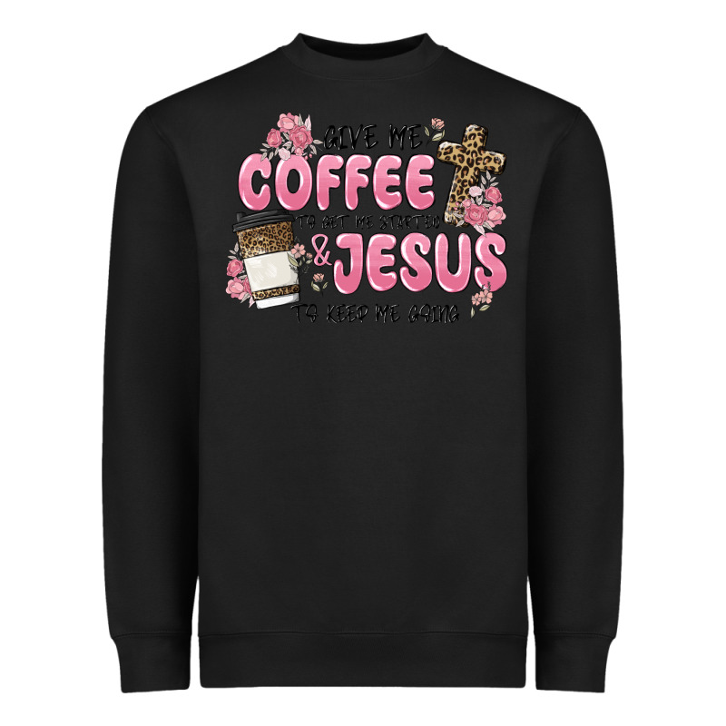 Give Me Coffee Jesus Heavyweight Sweatshirt by MaliasSmallBusiness | Teevron