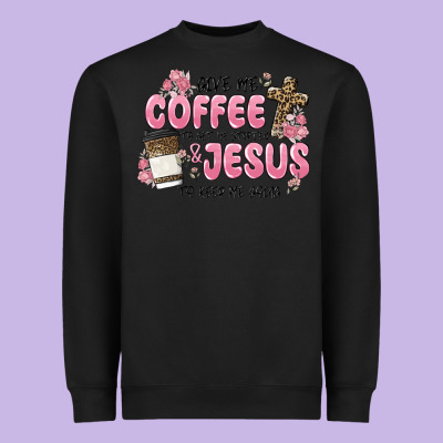 Give Me Coffee Jesus Heavyweight Sweatshirt Designed By Maliassmallbusiness