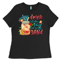 Black drink in my hand toes in the sand Ladies Tee - HRA Design Shop