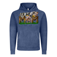 Vintage Denim Western Mom With Spotted Pig And Baby Pig Vintage Hoodie - LillyAllenDesigns