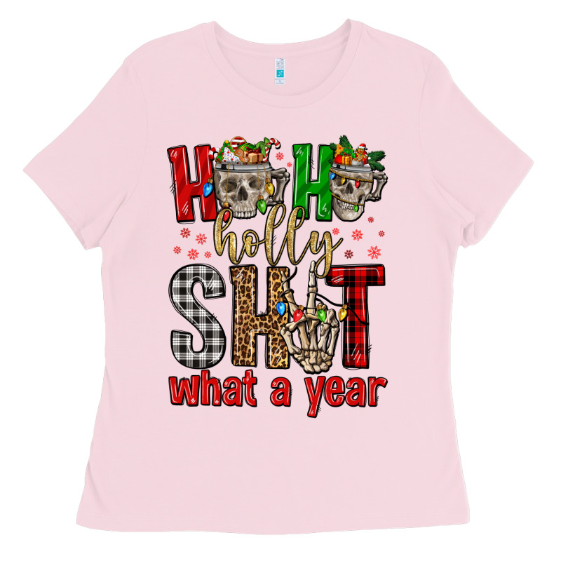 Ho Ho Holly Shit What A Year Ladies Tee by FaDigitalArtStudio | Teevron