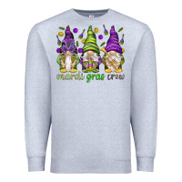 Heather Grey Mardi Gras crew with gnomies Premium Sweatshirt - HowdyJamesFarm