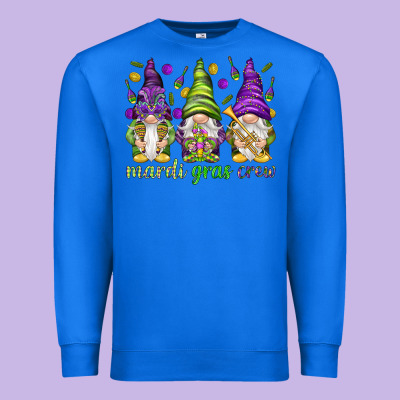 Mardi Gras Crew With Gnomies Premium Sweatshirt Designed By Howdyjamesfarm