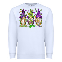 White Mardi Gras crew with gnomies Premium Sweatshirt - HowdyJamesFarm