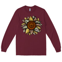 Burgundy sunflower camouflage and leopard 2 Long Sleeve Tee - JahusDesignShop