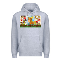 Heather Grey cute horse Premium Hoodie - TumblerDesignByShophia
