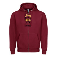 Burgundy Yellow Flower on Pink Background Mom Skull Zipper Hoodie - Bettercallsaul