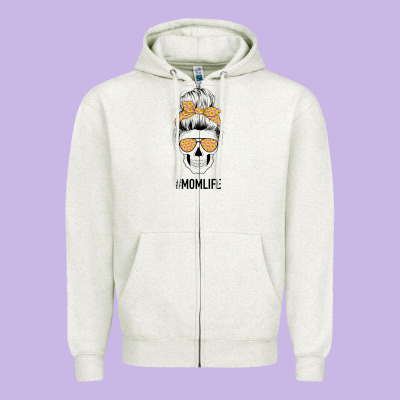 Yellow Flower On Pink Background Mom Skull Zipper Hoodie Designed By Bettercallsaul