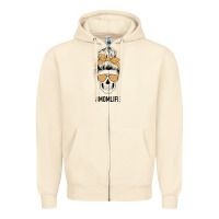 Sandshell Yellow Flower on Pink Background Mom Skull Zipper Hoodie - Bettercallsaul