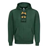 Sports Green Yellow Flower on Pink Background Mom Skull Zipper Hoodie - Bettercallsaul