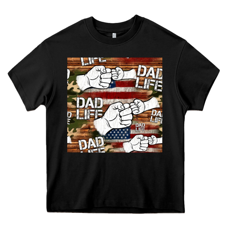 Dad Life Fist Bump Seamless Pattern Heavy Core Tee by HRA Design Shop | Teevron