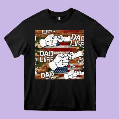 Dad Life Fist Bump Seamless Pattern Heavy Core Tee Designed By Hra Design Shop