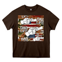 Chocolate Brown dad life fist bump seamless pattern Heavy Core Tee - HRA Design Shop