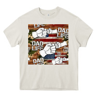 Cream dad life fist bump seamless pattern Heavy Core Tee - HRA Design Shop