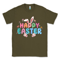 Army Green happy easter Classic Tee - MaliasSmallBusiness
