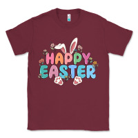 Burgundy happy easter Classic Tee - MaliasSmallBusiness